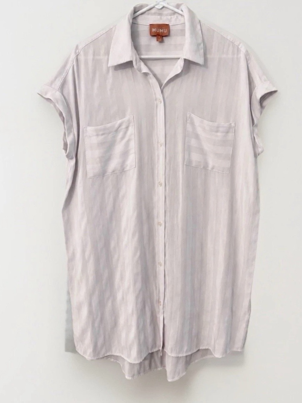 Show Me Your Mumu Martin Shirt Dress White Stripe L Coastal Casual